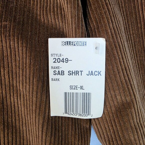 Womens Corduroy Button-Up Shirt Jacket XL Bark Vintage 90s BellePointe Deadstock - Picture 6 of 8